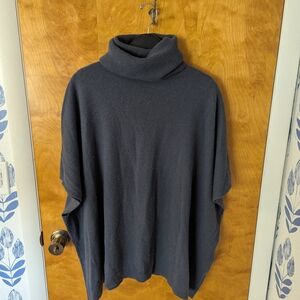 Garnet Hill Dark Gray Cashmere Turtleneck Sweater